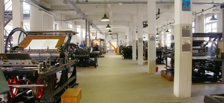 General view of the machine room of the Nationaal Museum van de Speelkart, Turnhout (Belgium).